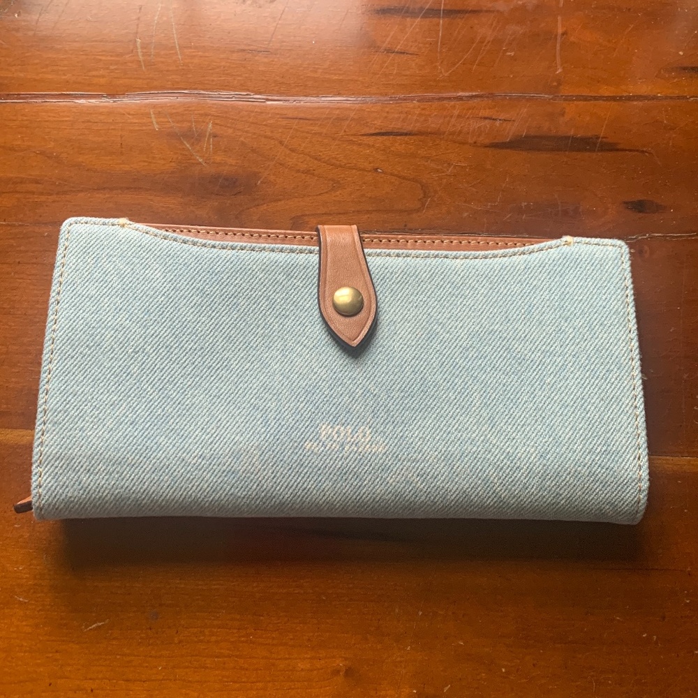 POLO Ralph Lauren denim and leather wallet